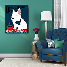 caffeine dog canvas print