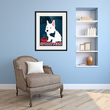 caffeine dog framed print