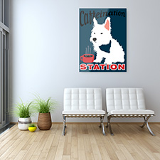 caffeine dog metal print